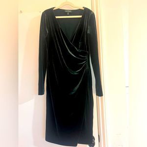 ralph lauren long sleeve velvet dress
